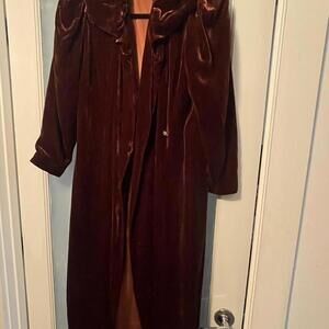 Vintage 1920’s Espresso Mahogany Brown Velvet Opera Coat.
